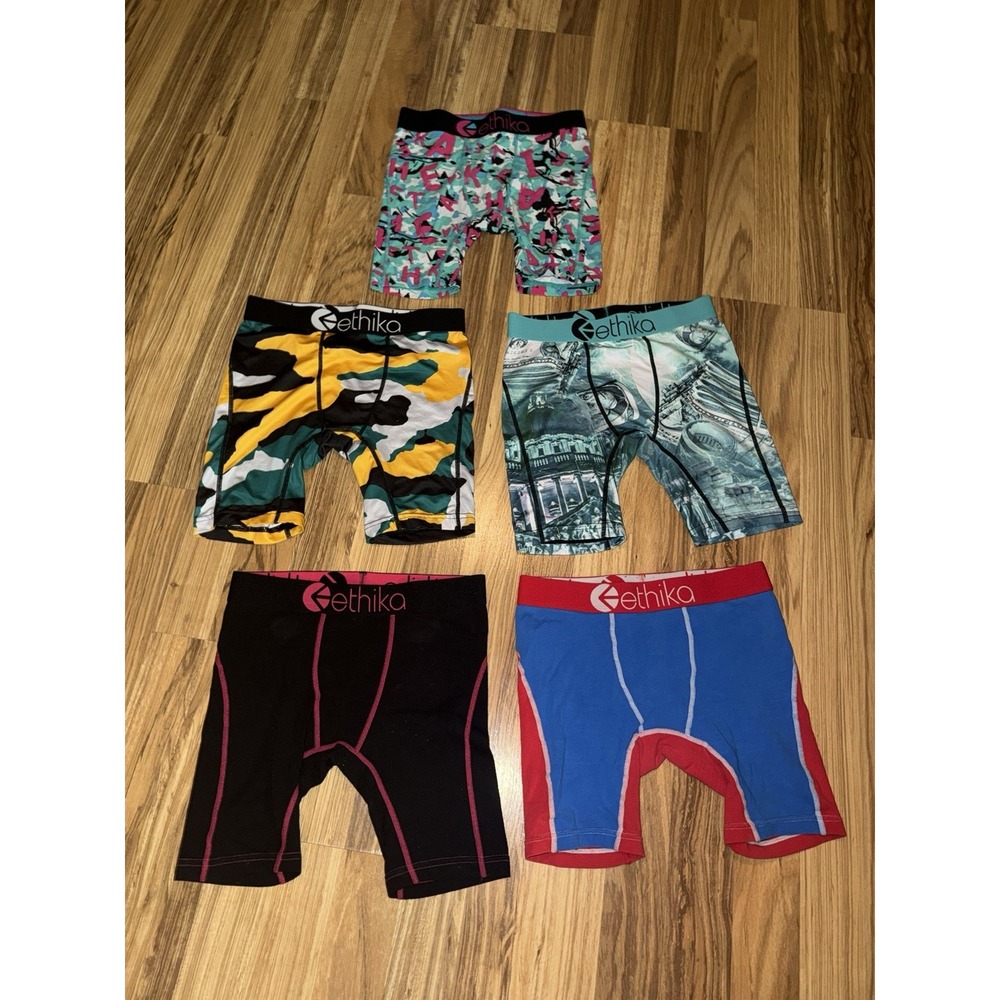 Ethika Boys Large Boxer Brief Shorts Lot Of 5 2 Cotton 3 Dri-fit